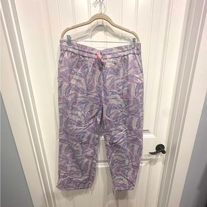 Vineyard Vines tropical print linen pants